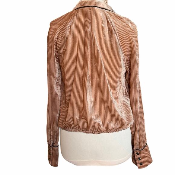 Free People Aspen Nights Velvet Cinched Jacket Blush Mauve Women M - Picture 4 of 9